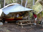 canoes in boat shed