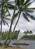 Kiko's canoe sailing at Wailoa Park