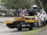rigging the sailing canoe in Hilo