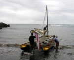 Launching the sailboat